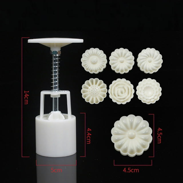 EGNMCR Cake Mold Circular Flower Molds Set, Decoration Moon Cake Mold