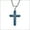 Blue, variant on Stainless Steel Cross Necklace for Men, Fashion Jewelry Gifts, 24 In