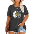 thumbnail image 5 of XCHQRTI Plus Size Daisy Women Tshirt Graphic Oversized Tees Short Sleeve Casual Tee, 5 of 7