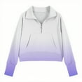 thumbnail image 4 of CLOISE Kids Sweatshirt Youth Boys Purple Long Sleeve Collared Zip up Tops Gradient with Thumb Hole Outfits Fall Winter Clothes 7T, 4 of 5