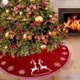 thumbnail image 2 of Knitting Acrylic Carpet Christmas Tree Skirt Xmas Tree Bottom Cover Home Decoration (Red, 95cm), 2 of 8