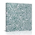 thumbnail image 2 of Green Swirling Lines Canvas Wall Art for Living Room, Curves Waves Modern Abstract Poster Print Painting for Bedroom Office Home Decoration Wall Pictures Prepare To Hang 16"x16", 2 of 9