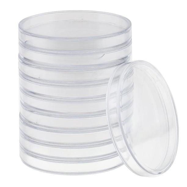 100pcs Cápsulas de Monedero Contenedor Estuche Claro 65mm Sunnimix