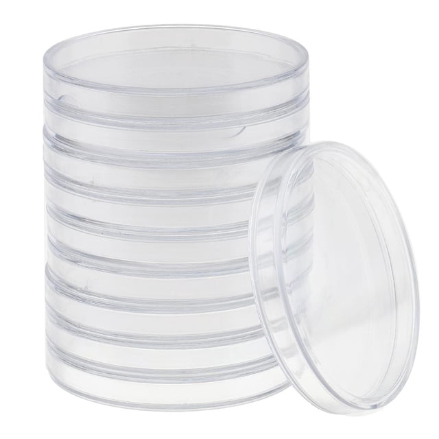 100pcs Cápsulas de Monedero Contenedor Estuche Claro 65mm Sunnimix