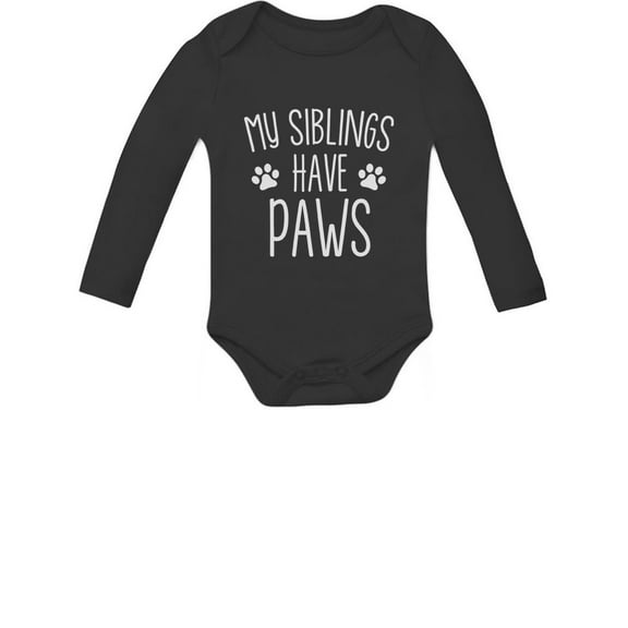 Tstars Boys Unisex Pregnancy Announcement Baby Shower My Siblings Have Paws Funny Humor One Piece Infant Baby Shower Gifts Cute Newborn Party Baby Long Sleeve Bodysuit