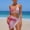 Pink, variant on NTACZA Ruffle Hem Summer Bikini Tops for Women 3-Piece Floral Low Rise Swimwear Swimming Pool Beach Wear Pink L