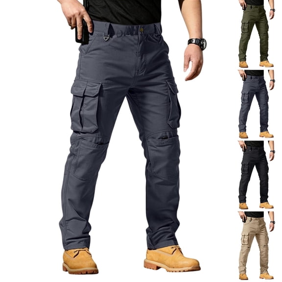 IAJDKMEK Men's Breathable Cargo Pants Ripstop - Multi-Pocket Work Pants for Men, Ideal as Hiking Pants and Travel Pants for Fishing and Construction