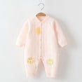 thumbnail image 2 of Onesies Long Sleeve Footless Pjs Romper Cute Little Embroidery Pattern Bodysuits Baby Clothes Pink 3 Months-6 Months, 2 of 7