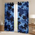thumbnail image 2 of jejeloiu Rustic Camouflage Black Out Curtains,Farmhouse Camo Hunting Curtains Pack of 2 (42x63 Each),Blue Black Bedroom Curtains For Men Women,Super Cozy Room Decor, 2 of 6