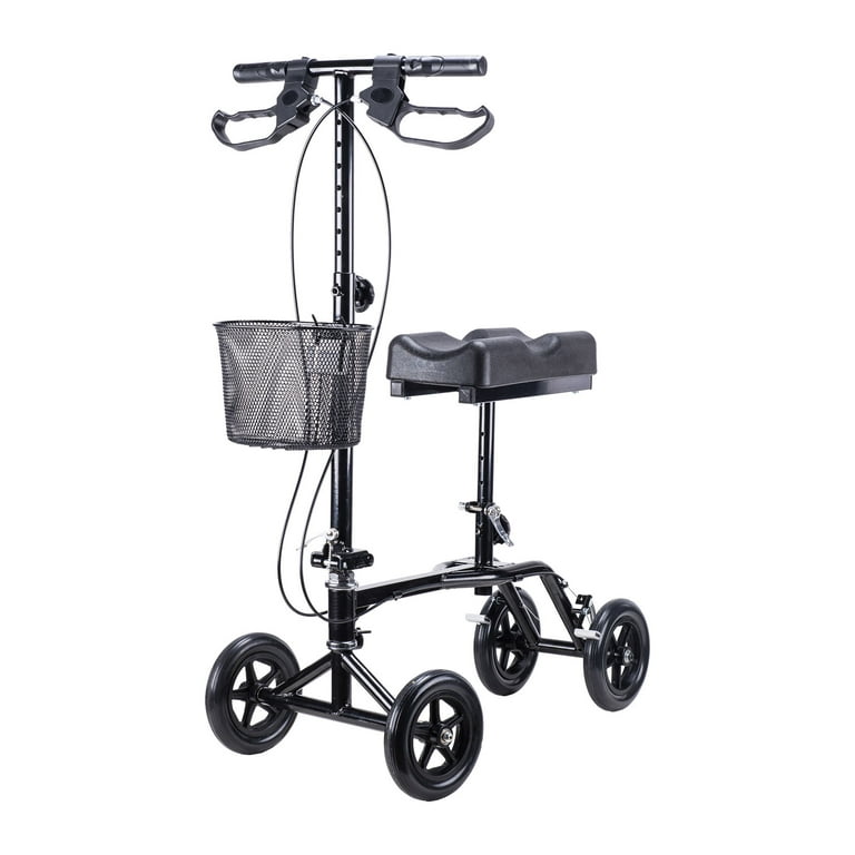 Drive Medical Dual Pad Steerable Knee Walker Knee Scooter with Basket -  Alternative to Crutches