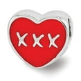thumbnail image 1 of FB Jewels Sterling Silver Reflections Red Enamel LOVE & XXX Heart Bead, 1 of 3
