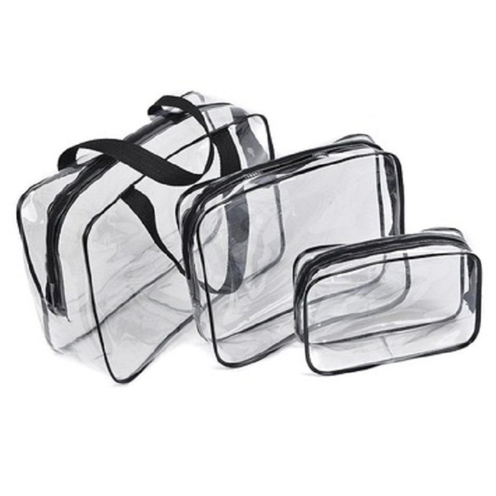 3Pcs Clear Travel Bags for Toiletries Travel Cosmetic Bag with Zipper for Toiletries Cosmetics