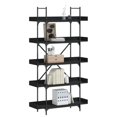 thumbnail image 1 of vidaXL Bookcase 5-Tier Black 39.4"x13"x71.1" Engineered Wood, 1 of 6