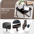 thumbnail image 6 of Spaco 3 Pieces Patio Conversation Set , Deluxe Outdoor Patio with Breathable Fabric and Tabletop-Brown, 6 of 7
