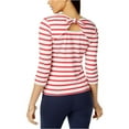 thumbnail image 2 of Maison Jules Womens Striped Bow Basic T-Shirt, 2 of 2
