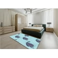 thumbnail image 4 of Ahgly Company Indoor Round Patterned Blue Koi Blue Area Rugs, 5' Round, 4 of 6