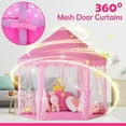 thumbnail image 5 of Play Tents for Girls, Kids Play Tent with LED Lights, Large Size 55" x 53" Pink Hexagon Kids Playhouses Indoor & Outdoor, 5 of 8