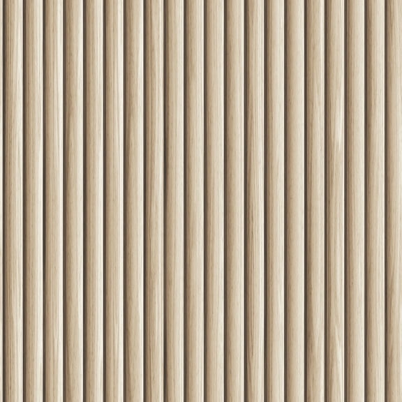 Tempaper Reeded Wood Blonde Peel and Stick Wallpaper, 20.5" x 16.5'