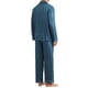thumbnail image 3 of Pijama casual de 2 piezas de satén de manga larga a rayas para hombres INSPIRE CHIC, Día del Padre, talla XL, azul oscuro, 3 of 6