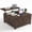 Brown, variant on JIOABL Farmhouse Lift Top Coffee Table with Charging Station and Hidden Storage, Square Center Table for Living Room, Brown