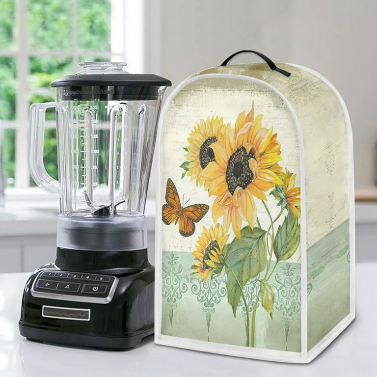 NETILGEN Butterfly Sunflowers Print Blender Cover Dust Cover Oil