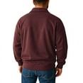 thumbnail image 3 of Resicozy Mens Quarter Zip Casual Solid Color Sweatshirts Long Sleeve Stand Collar Lightweight Fall Pullover with Pockets Wine XL, 3 of 4