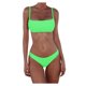 thumbnail image 1 of Traje de baño de dos piezas de color sólido con estampado de bikini sexy para mujer Conjunto de ropa de playa Fridja  nalpqowj19549, 1 of 1