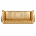 thumbnail image 3 of 84.65" Rolled Arm Chesterfield 3 Seater Sofa (Gold), 3 of 11
