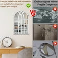 thumbnail image 4 of TZGSONP 26cm x 44cm / 22cm x 44cm White Acrylic Arched Windowpane Wall Mirror, 4 of 7