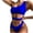 Blue, variant on TIHLMK Bathing Suit for Women Women Bikini Solid Hollow Out One-Piece Swimwear Swimsuit Beachwear Set Gift for Women