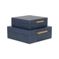 thumbnail image 1 of Lusan Square Decorative Box Set - Navy Blue Faux Shagreen, 1 of 9