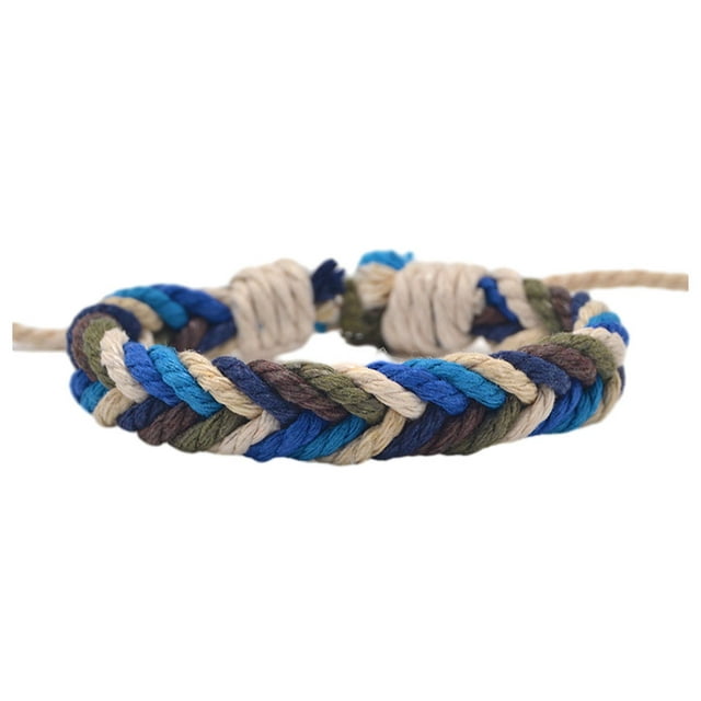 relayinert Add Personal Touch With CharmOn Cotton Blue Green Handmade Bracelet Minimalist AAA-013 1Set