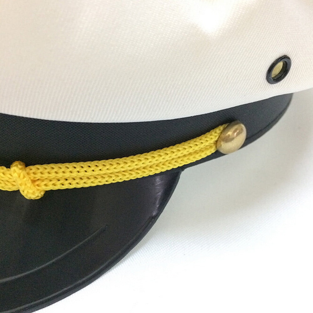 Duoif Captain Hat White Cap Sailor Navy Hat Gold Yacht Boat Caps Sailor Hat White