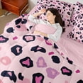 thumbnail image 4 of Castle Fairy Pink Leopard Print Girl Twin Bedding Sets 7-Piece,Old Fashion Dreamy Princess Bedding Comforter Set Microfiber,Jungle Animal Cheetah Breathable Sheet Sets,Super Cozy Room Decor, 4 of 8