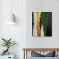 thumbnail image 3 of COMIO Abstract Green and Gold Canvas Wall Art Geometric Abstract Painting Dark Green Painting for Walls Large Minimalist Abstract Art Green and Gold Posters for Living Room Bedroom Decor, 3 of 4