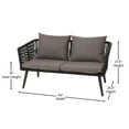 thumbnail image 5 of Emma + Oliver Black & Gray Woven All-Weather Four-Piece Conversation Set with Cushions & Metal Coffee Table for Porch, Backyard and Patio, 5 of 16