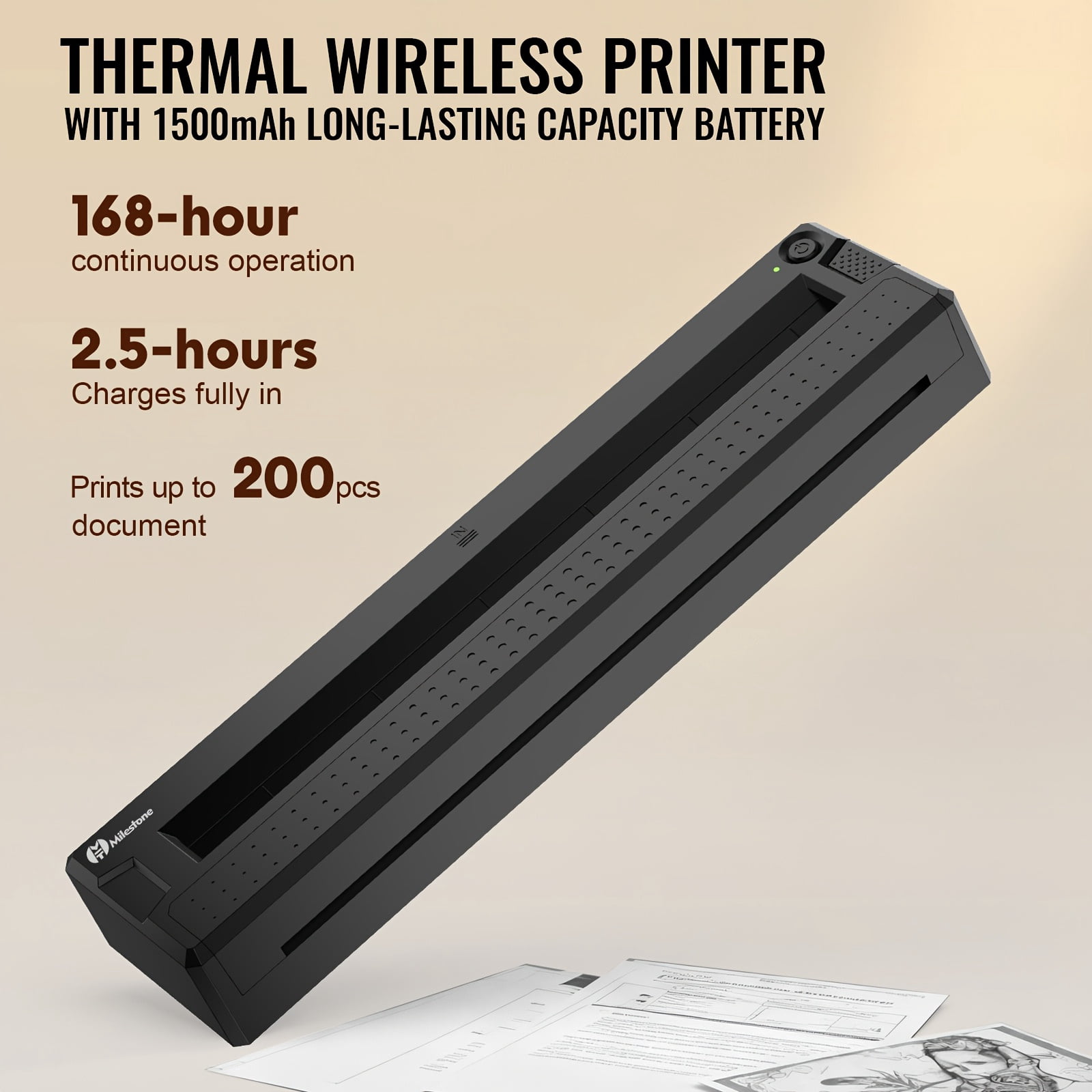 2026 New Inkless A4 Thermal Printer, Document Printer & Tattoo Transfer Printer, Wireless Thermal Printer Compatible with Smartphones Tablets, Suitable for Thermal Paper/Tattoo Transfer Paper