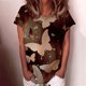 thumbnail image 2 of Tops con estampado de mariposas de manga corta con cuello en V para mujer Fridja  bn4169, 2 of 8
