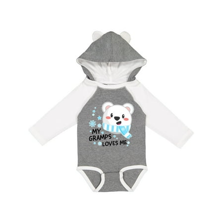 

Inktastic My Gramps Loves me- polar bear Gift Baby Boy or Baby Girl Long Sleeve Bodysuit