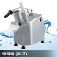 thumbnail image 2 of 550W 1600 RPM Commercial Electric Vegetable Slicer, 110V Stainless Steel Food Processor with 6 Detachable Blades (3mm/4mm/7mm Shred, 2mm/4mm Slice) & Dual Feeding Holes, 2 of 7