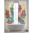 thumbnail image 5 of Maple Leaf Sheer Curtains 84 inches Long 2 Panels Set Medieval Vintage Floral Background Sheer Window Curtain Rod Pocket Voile Drapes for Living Room/Bedroom, Each 52" W x 84" L, 5 of 7
