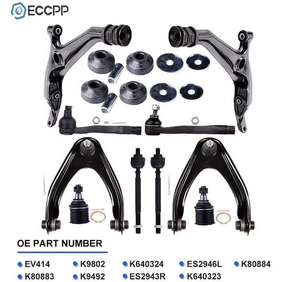 ECCPP 12PCS Front,Rear Suspension Kit for 1997-2001 for H-onda CR-V Upper Control Arm and Ball Joint Outer Tie Rod End Inner Tie Rod End