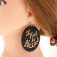 thumbnail image 3 of African Women Earrings Natural Black Wooden Tribal Dangle Hip Hop Lady Ear Hooks I FEEL SO BLESSED, 3 of 8