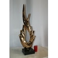 thumbnail image 3 of Nifao Unique Fluttering Gold Resin Statue on Marble Base – Home Decor Sculpture, 13"L x 7"W x 36"H, 3 of 11