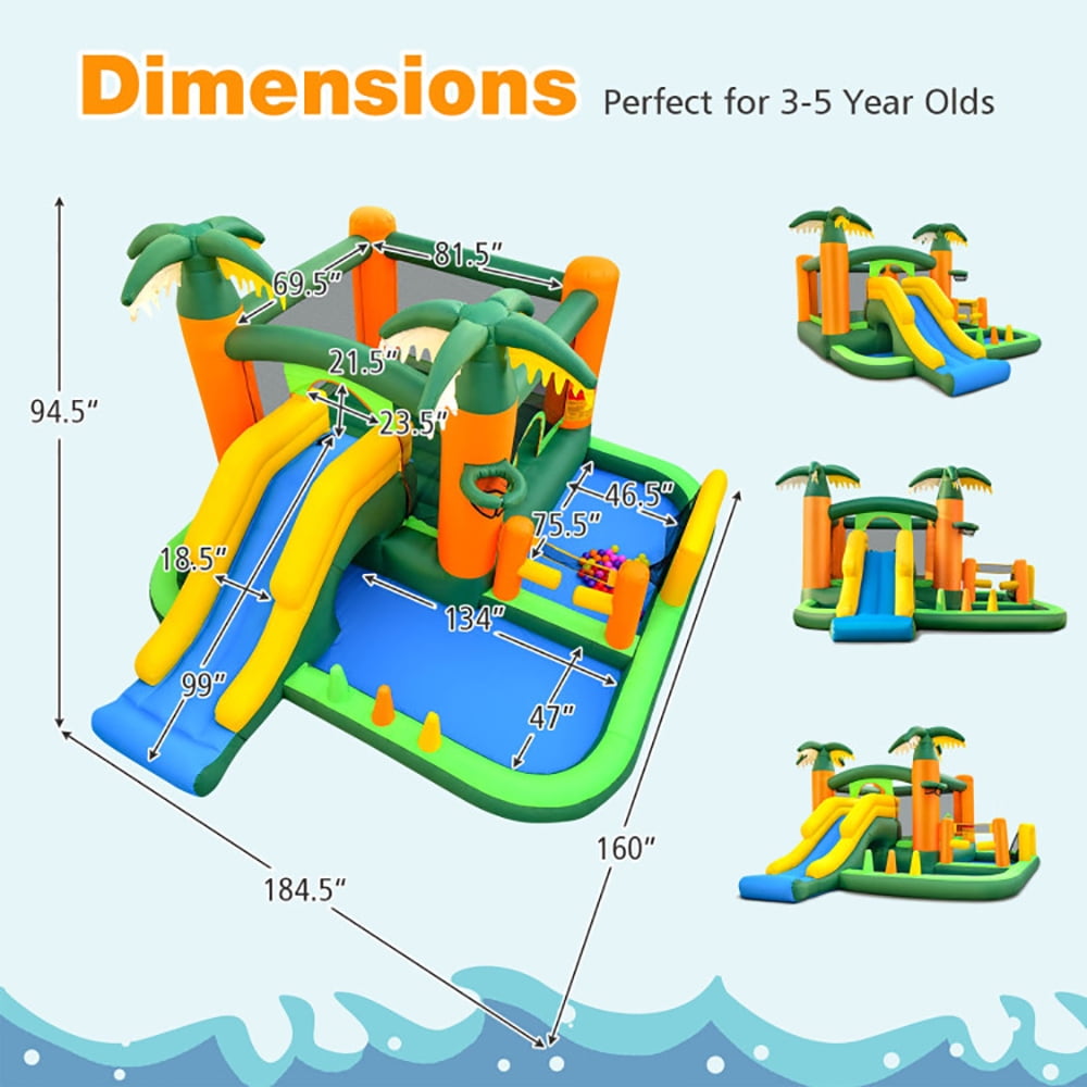 Aimee Lii Big Inflatable Bounce House with Slide and Ball Pits for Indoor and Outdoor with 735W Blower, Bounce House for Kids 3-6 Aimee Lii Big Inflatable Bounce House with Slide and Ball Pits for Indoor and Outdoor with 735W Blower, Bounce House for Kids 3-6