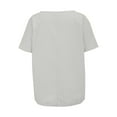 thumbnail image 5 of Women's Short Sleeve T-shirt Women'S Summer Short Sleeve Solid Casual Loose Linen Top,White Women's Short sleeve T-shirt L, 5 of 8