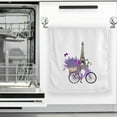 thumbnail image 3 of Lavender Eiffel Tower Hand Towels White Bath Towels Soft Absorbent 100% Combed Ring Spun Cotton Bathroom Towel Kitchen Dishwashing Towels Hotel Spa Towels 16 x 30 inches, 3 of 7