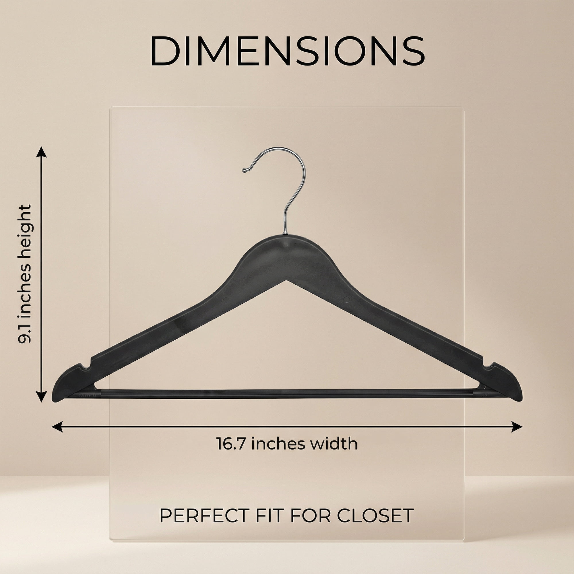 Unique Bargains 10Pcs Plastic Durable Space Saving Nonslip Hangers Black