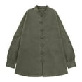 thumbnail image 4 of Tiweut Cardigan Décontracté Femme Style Rétro Lin Chemise à Manches Longues Ouvert Tricot Blouses Régulières Vert,m, 4 of 5