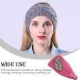 thumbnail image 2 of Crochet Headbands Winter Leaves Pattern with Rhinestones Elastic Head Protector Wide Warm Chunky Hair Accessories for Girls Dark Pink, 2 of 7
